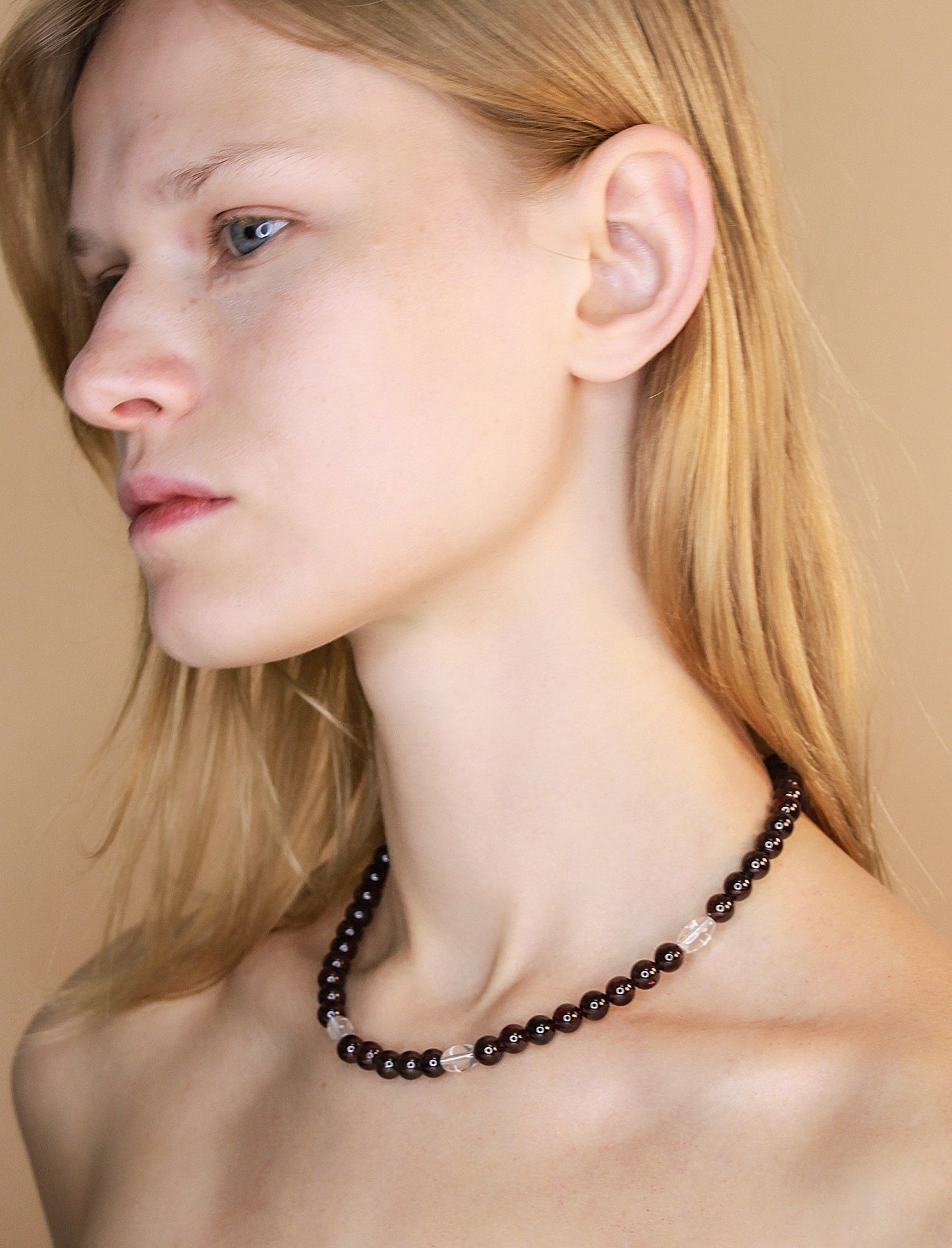 Garnet Beaded Necklace Mali & Ell