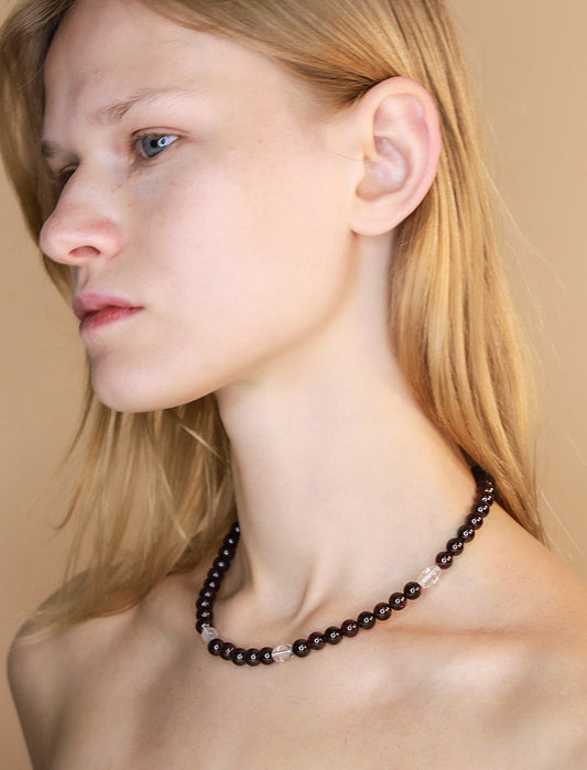 Garnet Beaded Necklace Mali & Ell