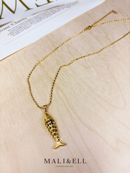 Deepwater Talisman – Blue Crystal Boho Necklace Layering Set Mali & Ell
