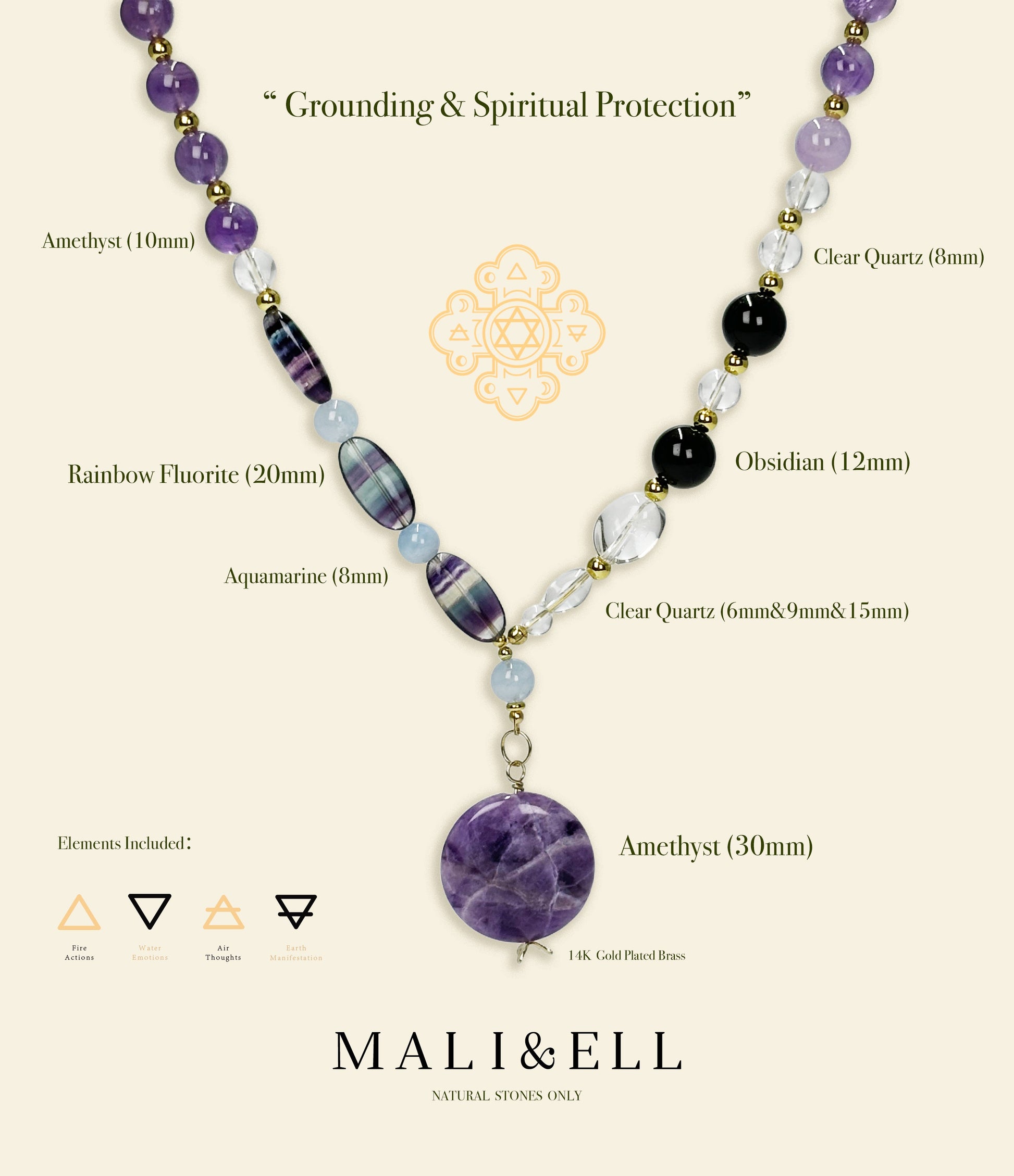 Grounding and Spiritual Protection Necklace Mali & Ell
