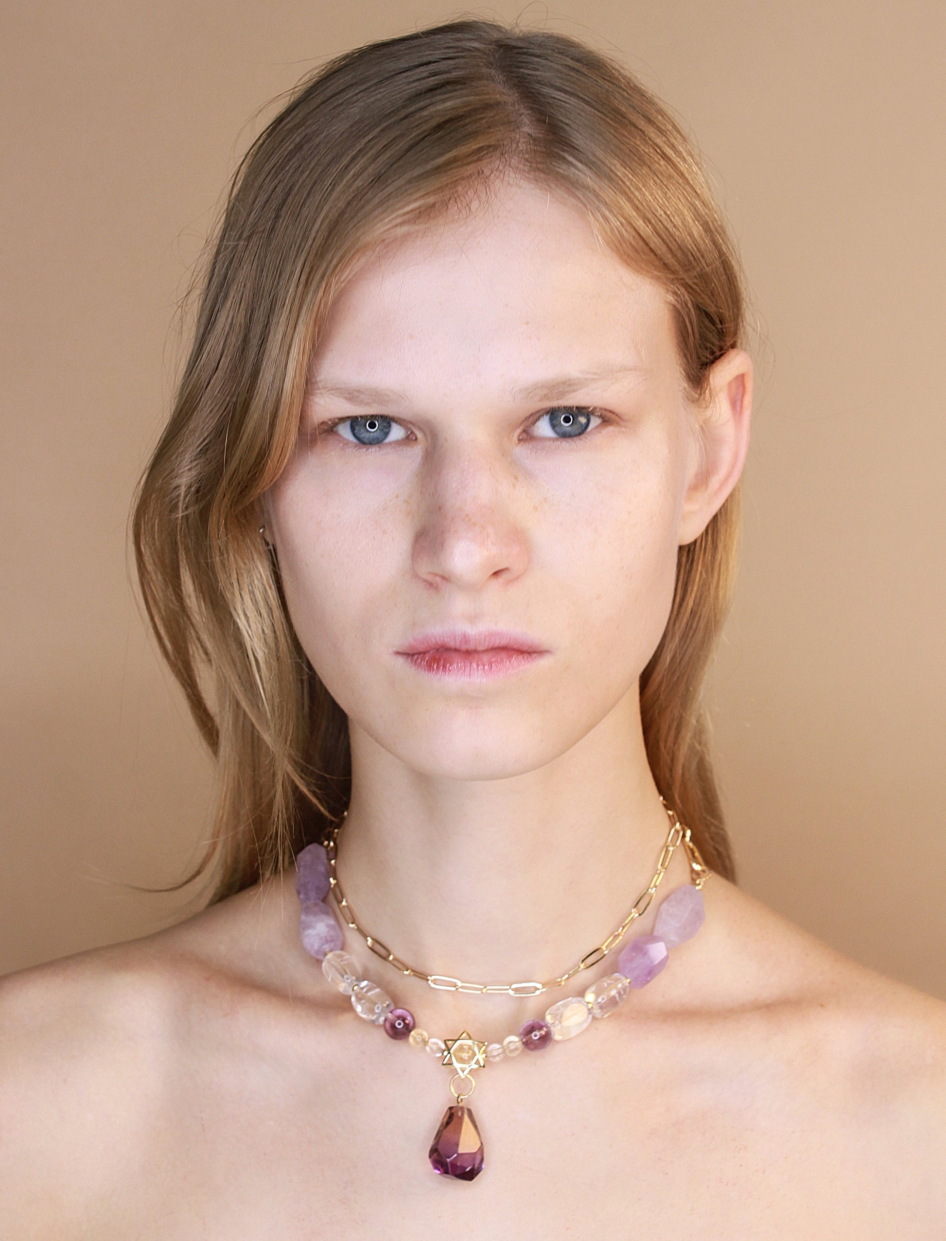 Inspiration Amethyst and Ametrine Necklace Mali & Ell
