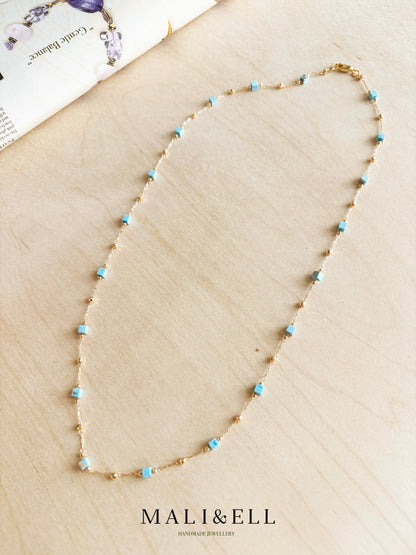 Deepwater Talisman – Blue Crystal Boho Necklace Layering Set Mali & Ell