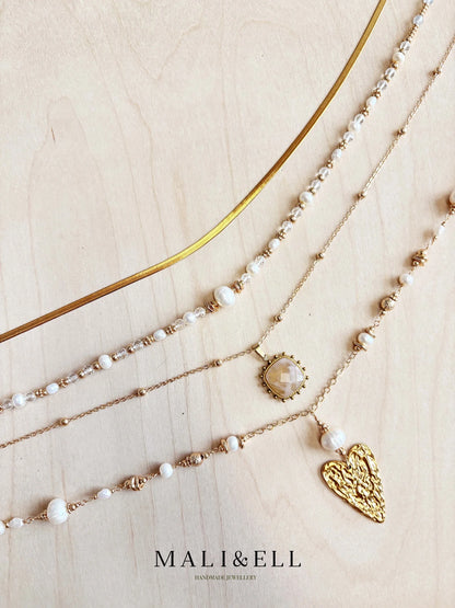 Moonlit Pearl Layering Necklace Set Mali & Ell
