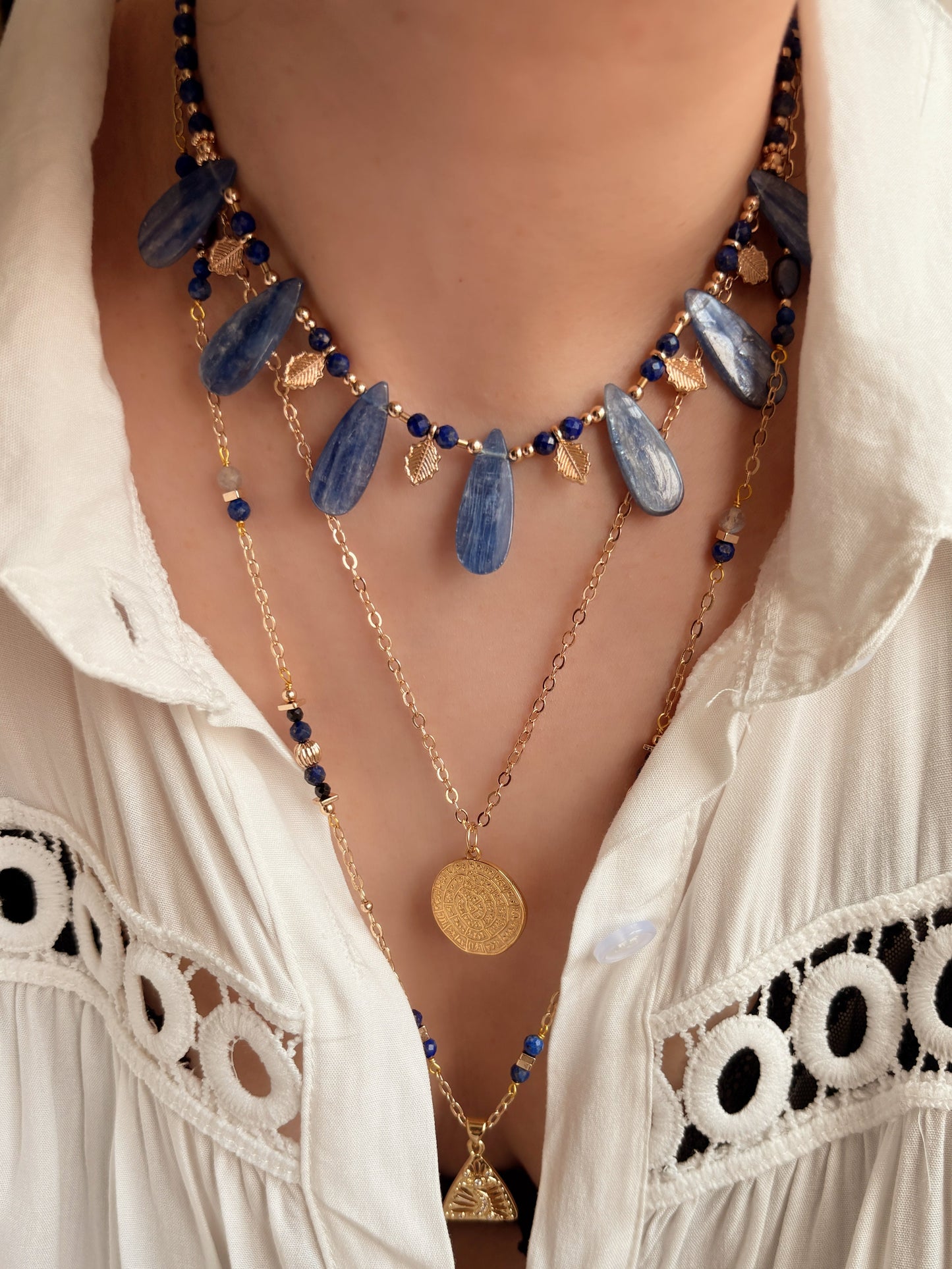 Oracle Tide Talisman - Blue Crystal Boho Necklace Layering Set Mali & Ell