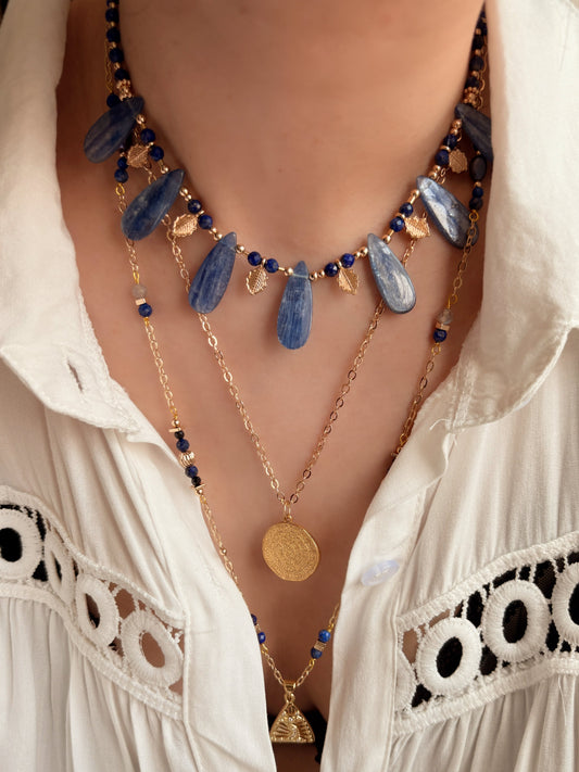 Oracle Tide Talisman - Blue Crystal Boho Necklace Layering Set Mali & Ell