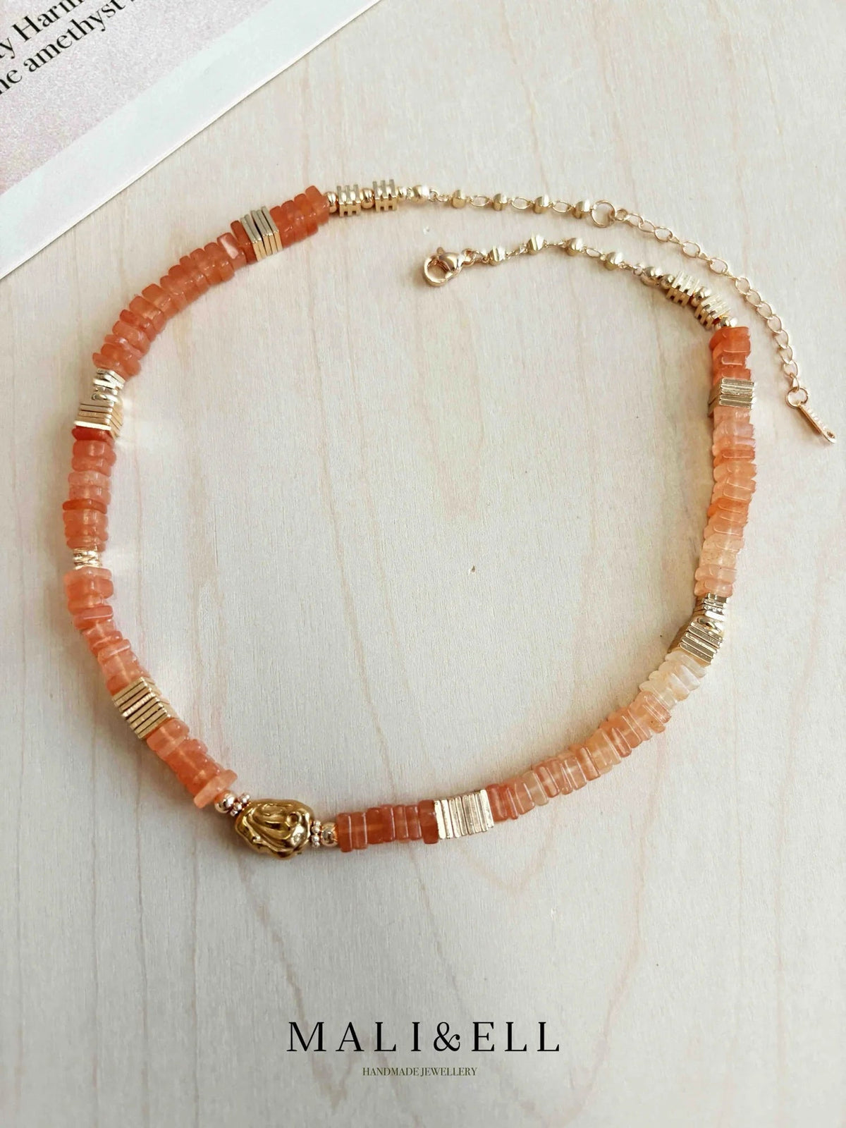 Golden Nomad Natural Stone Layering Necklace Set Mali & Ell