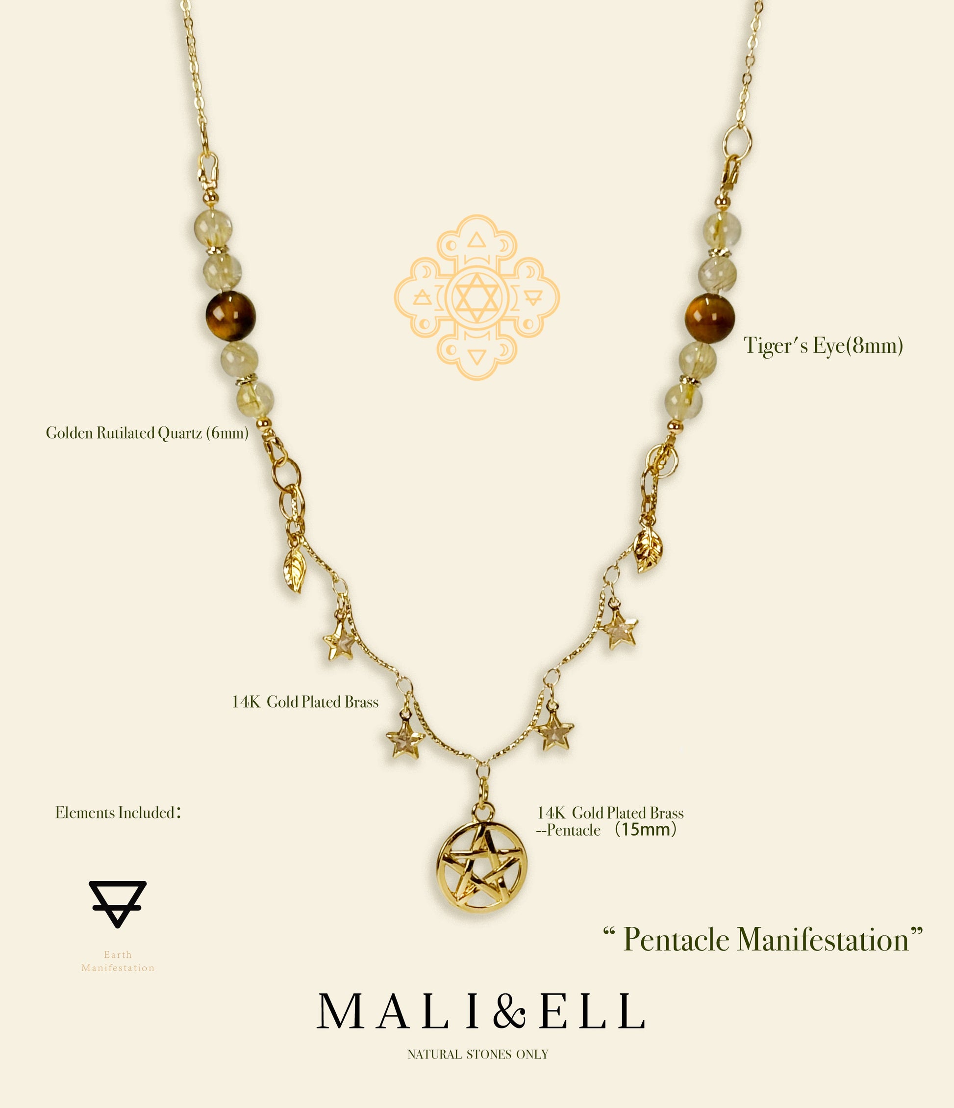 Achieve Your Goal - Pentacle Manifestation Necklace Mali & Ell