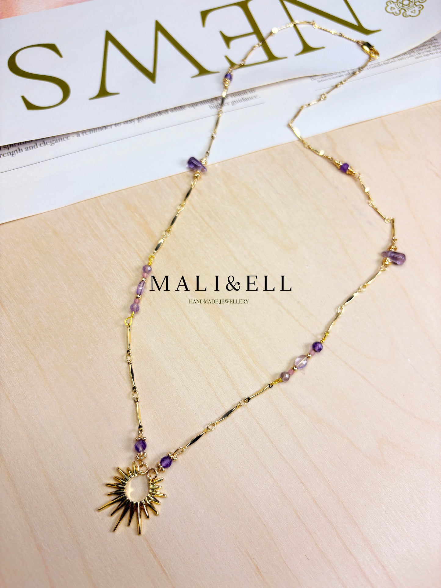 Lightkeeper Talisman – Amethyst Crystal Boho Necklace Layering Set Mali & Ell