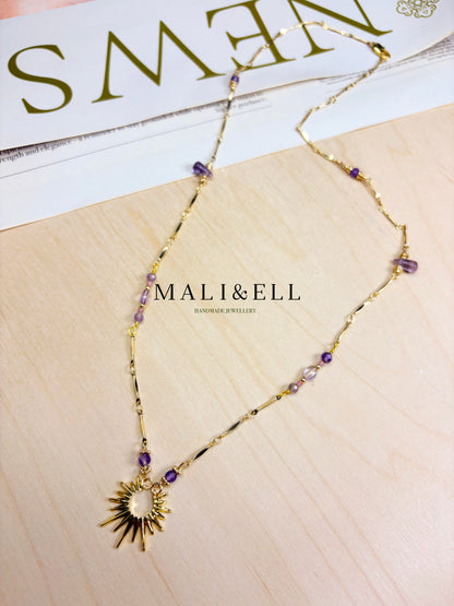 Lightkeeper Talisman – Amethyst Crystal Boho Necklace Layering Set Mali & Ell