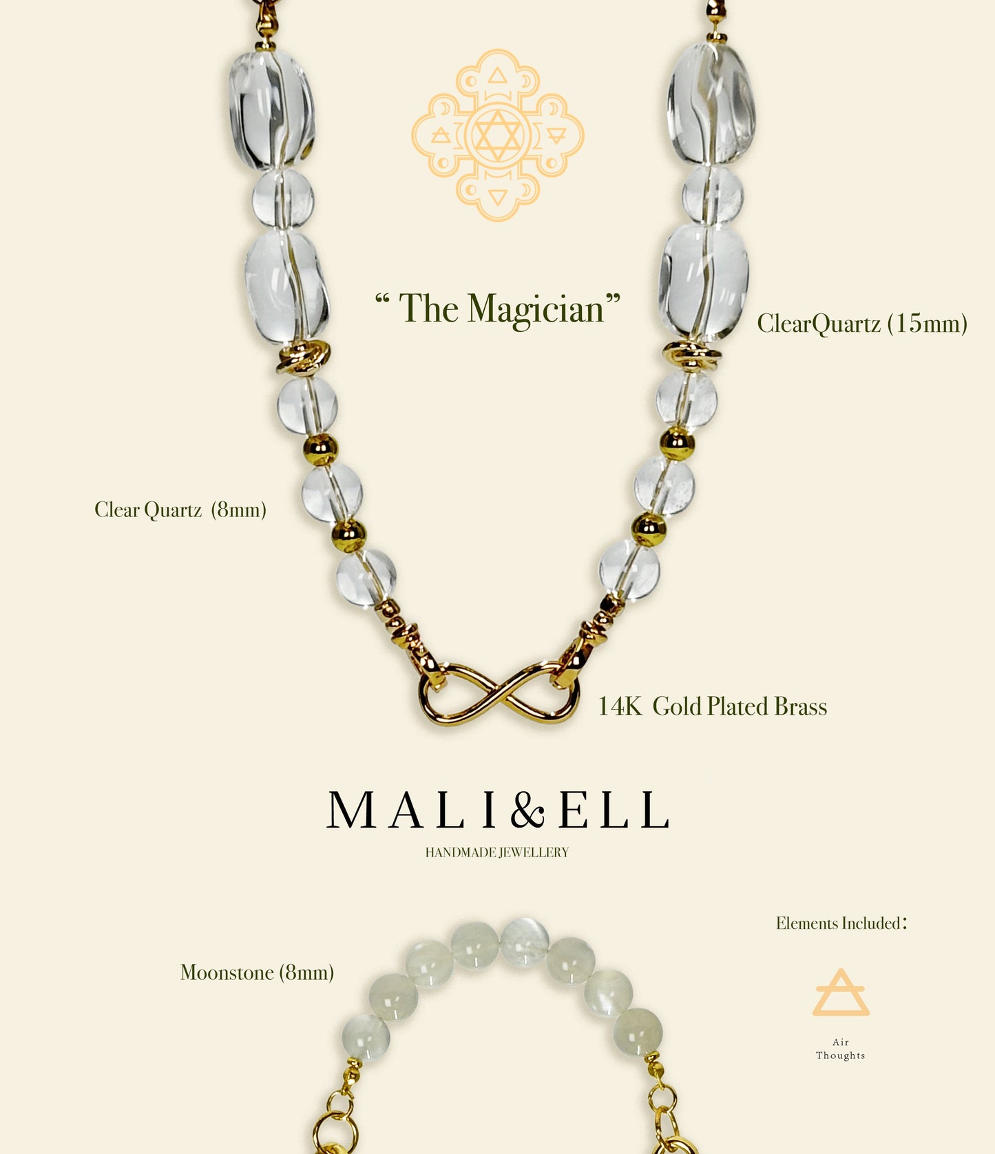 The Magician Clear Quartz Collarbone Necklace Mali & Ell