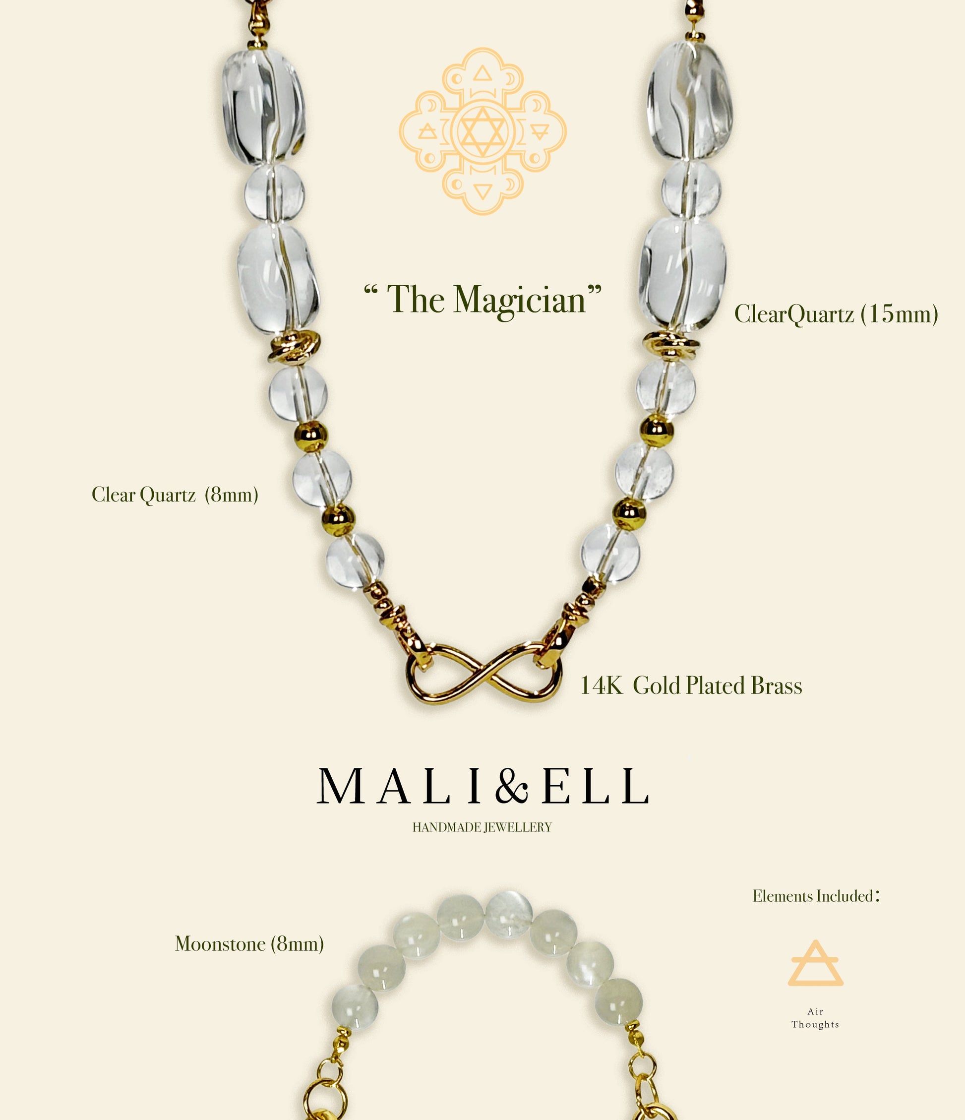 The Magician Clear Quartz Collarbone Necklace Mali & Ell