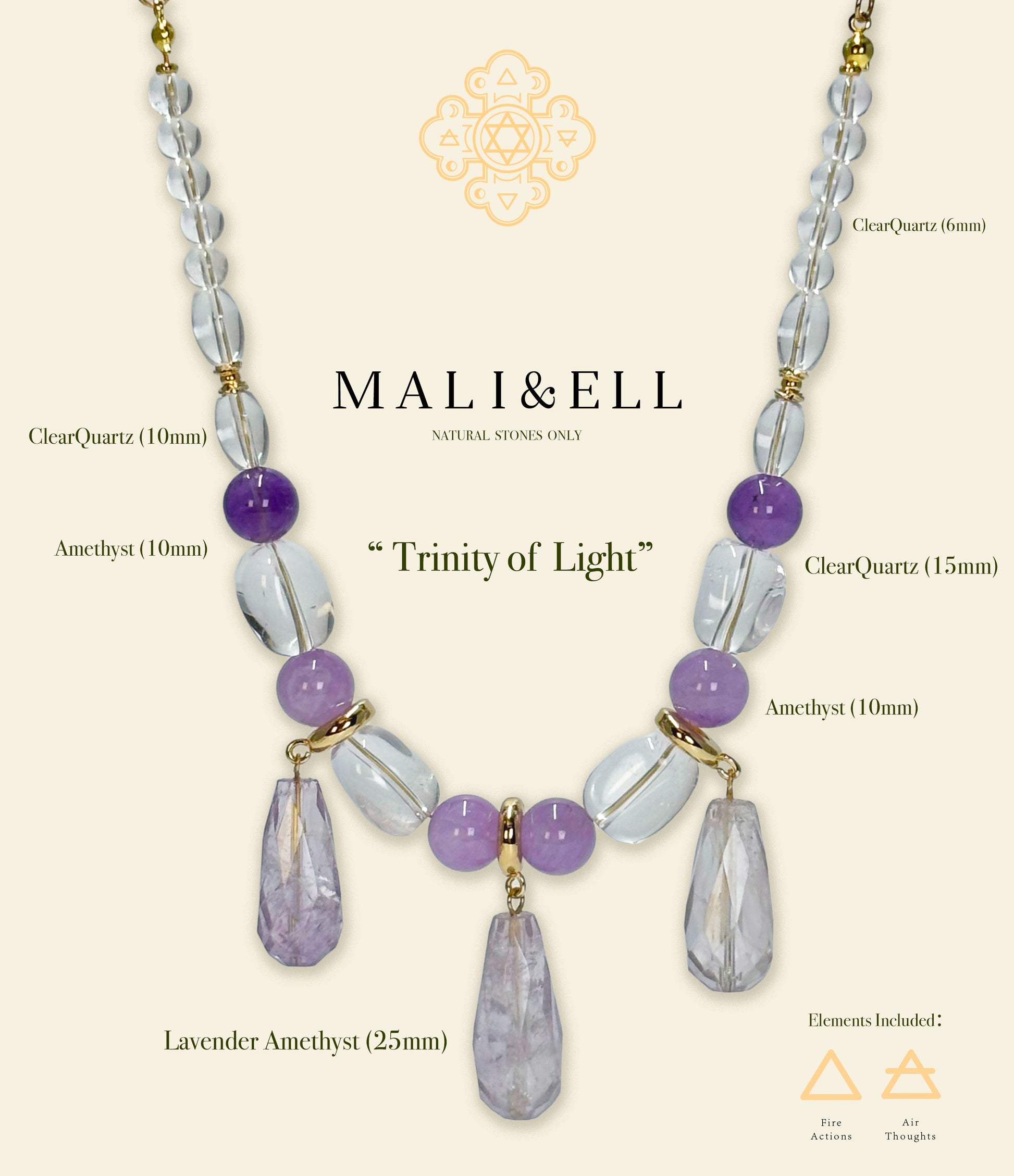 Trinity of Light Necklace Mali & Ell