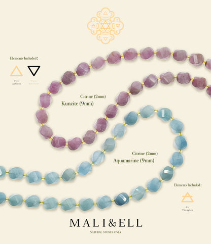 Twist-Cut Kunzite and Aquamarine Necklace Mali & Ell