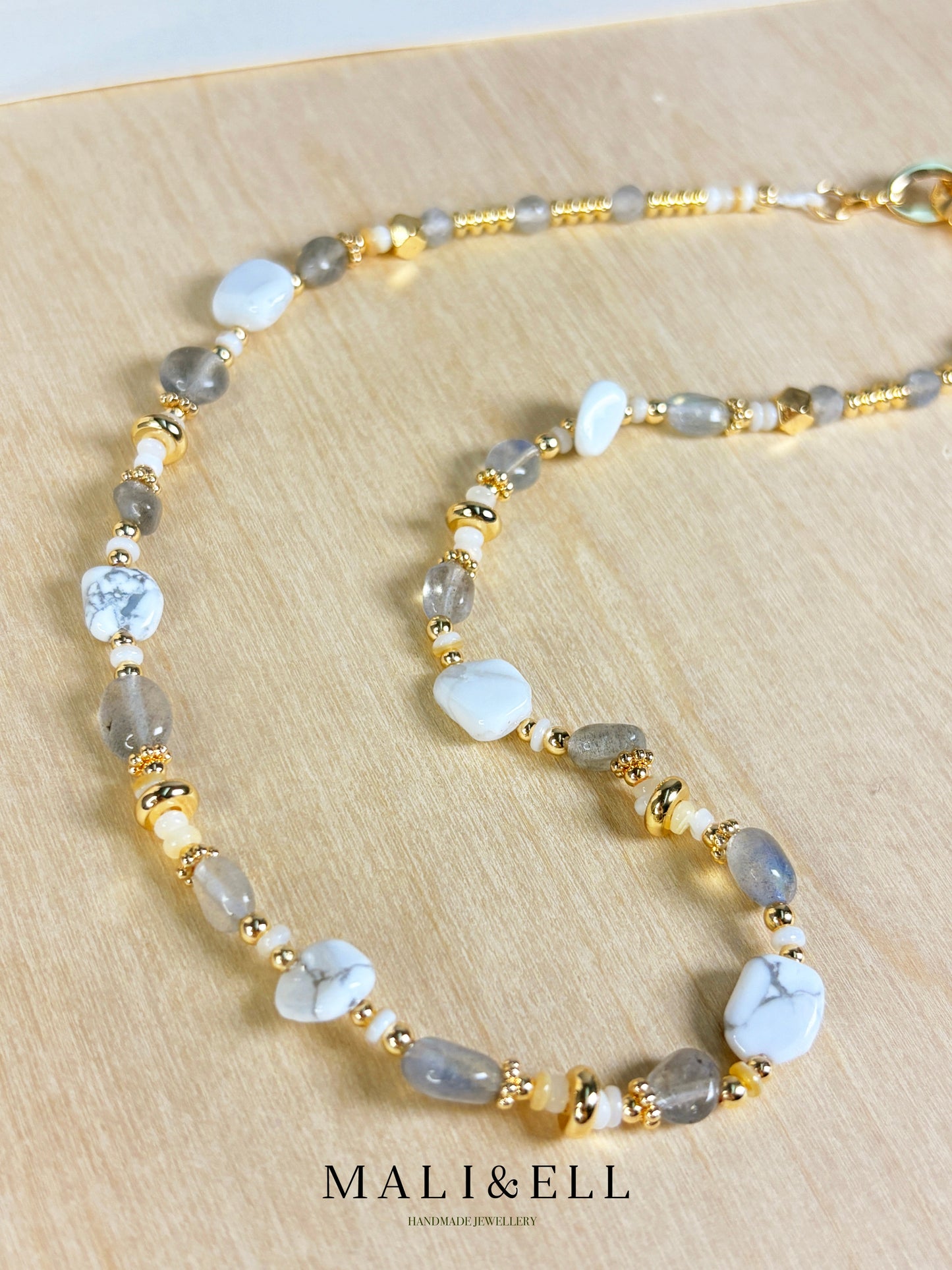 Moonveil Talisman - White Crystal Boho Necklace Layering Set Mali & Ell